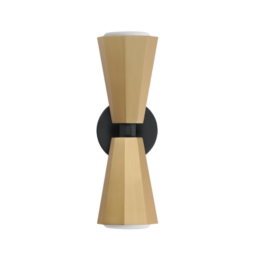 Rizzo 2 Light Wall Sconce in Black / Antique Brass
