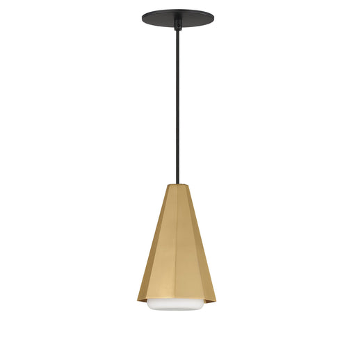 Rizzo 1 Light Mini Pendant in Black / Antique Brass