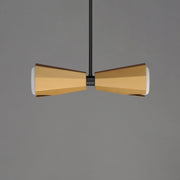 Rizzo 2 Light Linear Pendant in Black / Antique Brass