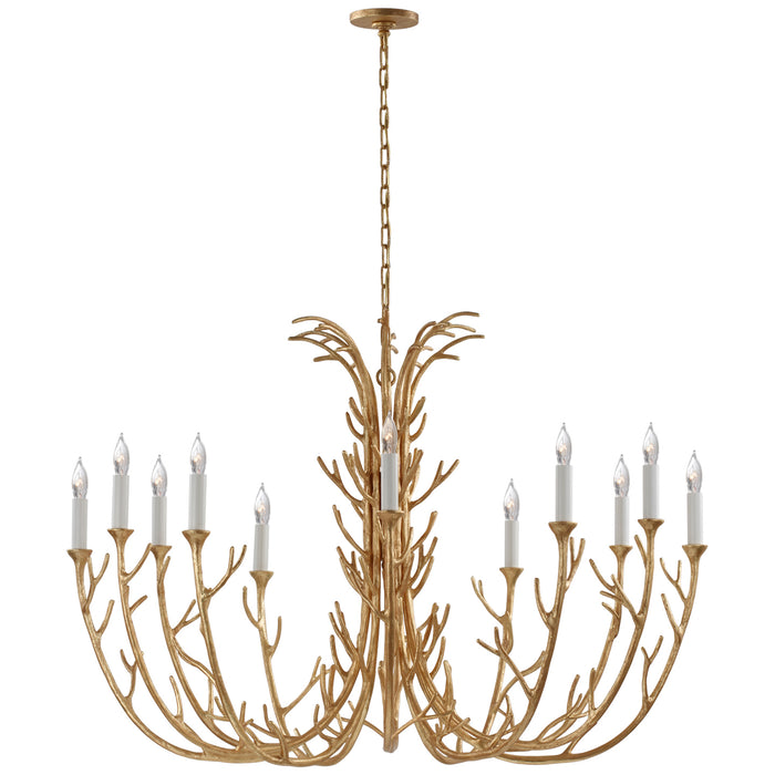 Silva 12 Light Chandelier in Antique Gold Leaf