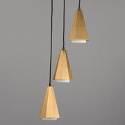 Rizzo 3 Light Cluster Pendant in Black / Antique Brass