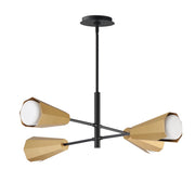 Rizzo 4 Light Chandelier in Black / Antique Brass