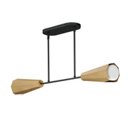 Rizzo 36" Linear Pendant in Black / Antique Brass