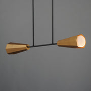 Rizzo 36" Linear Pendant in Black / Antique Brass