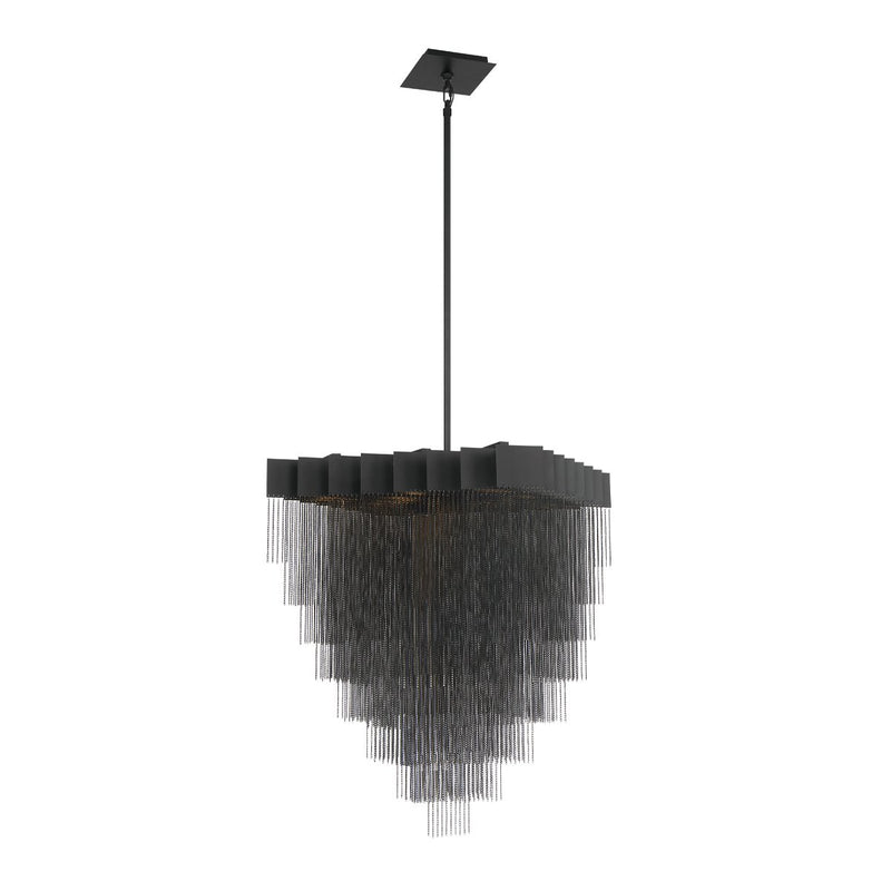 Bloomfield 18-Light 28.5" Pendant in Matte Black