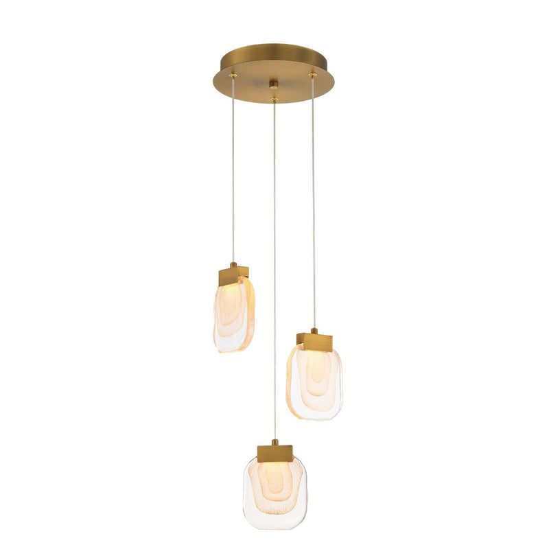 Paget 3-Light 10" Multi-Drop Pendant in Matte Gold