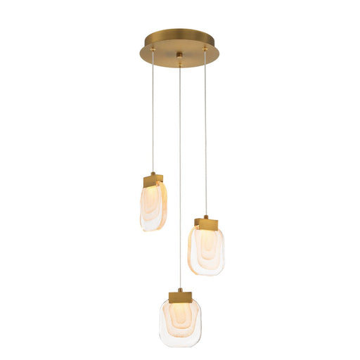 Paget 3-Light 10" Multi-Drop Pendant in Matte Gold