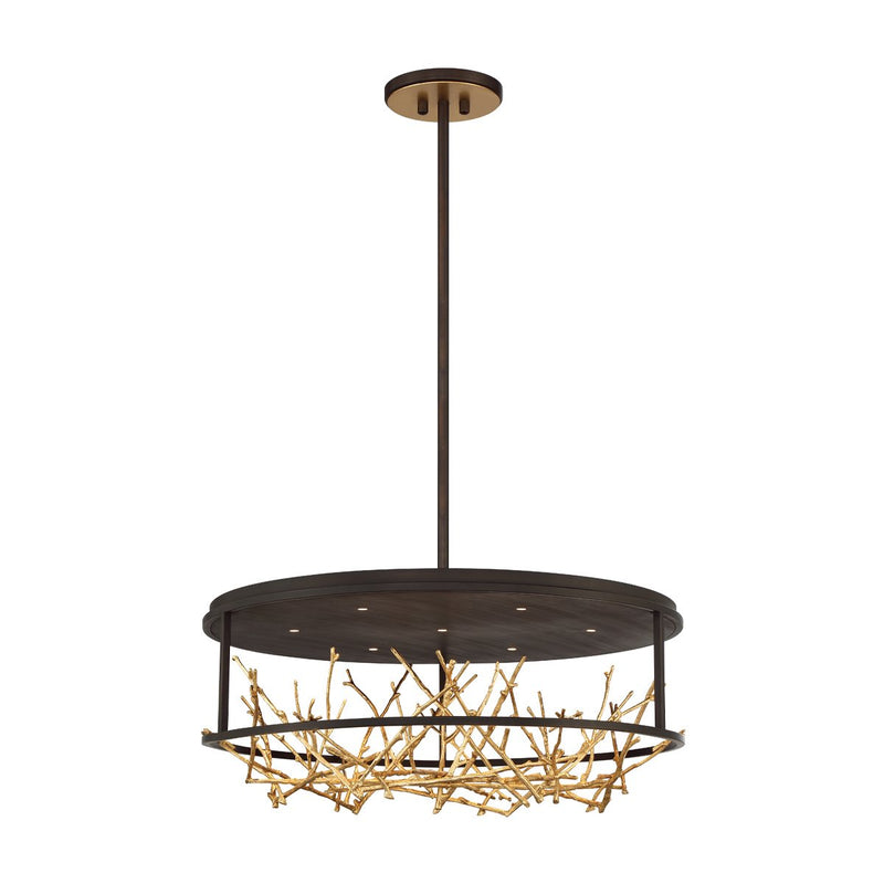 Aerie 7-Light 30.5" Pendant in Gold-Black Mix