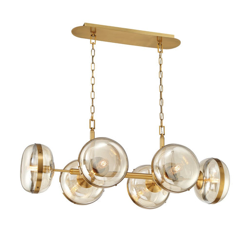 Nottingham 6-Light 43" Linear Chandelier in Antique Brass