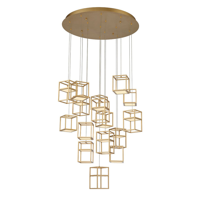 Ferro 16-Light 32" Multi-Drop Pendant in Matte Gold