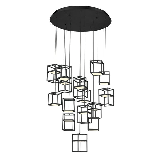 Ferro 16-Light 32" Multi-Drop Pendant in Matte Black