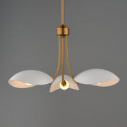 Maris 3 Light Chandelier in White / Natural Aged Brass