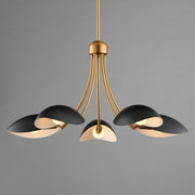 Maris 5 Light Chandelier in Black / Natural Aged Brass