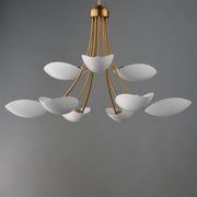 Maris 9 Light Chandelier in White / Natural Aged Brass