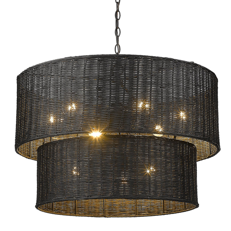Erma 9-Light Pendant in Matte Black