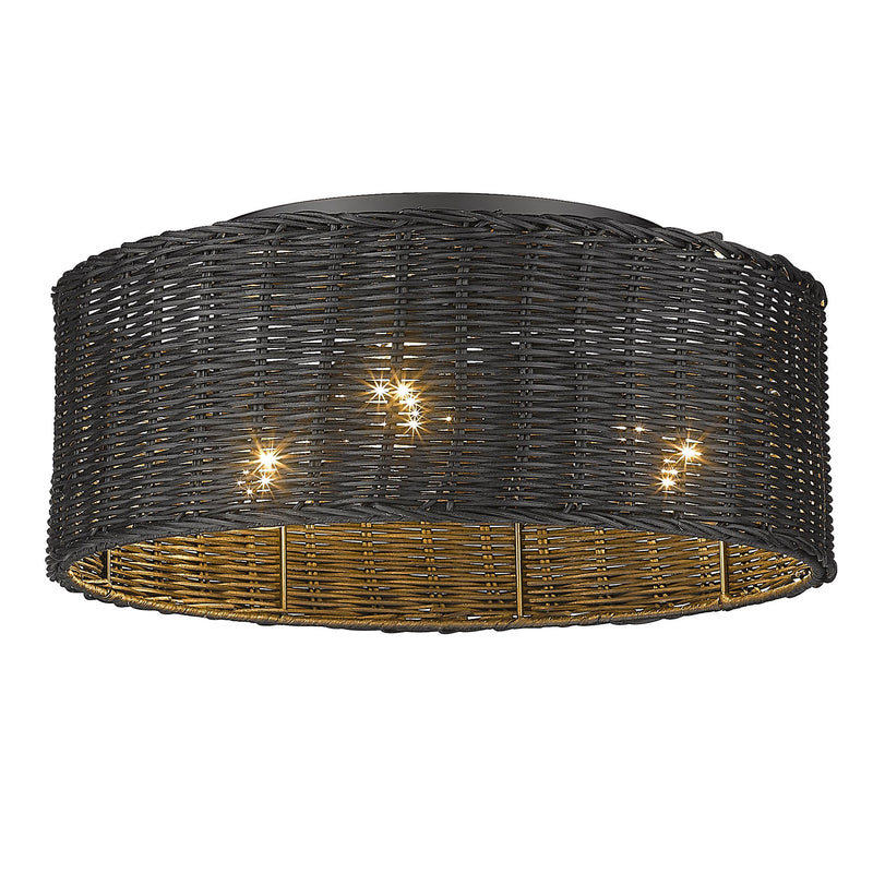 Erma 3-Light Flush Mount in Matte Black