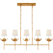 Illana Large 5-Light Linear Chandelier in Antique Gold Leaf