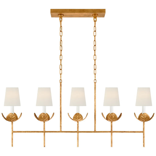 Illana Large 5-Light Linear Chandelier in Antique Gold Leaf
