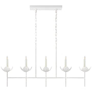 Illana Five Light Linear Chandelier in Plaster White