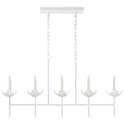 Illana Large 5-Light Linear Chandelier in Plaster White