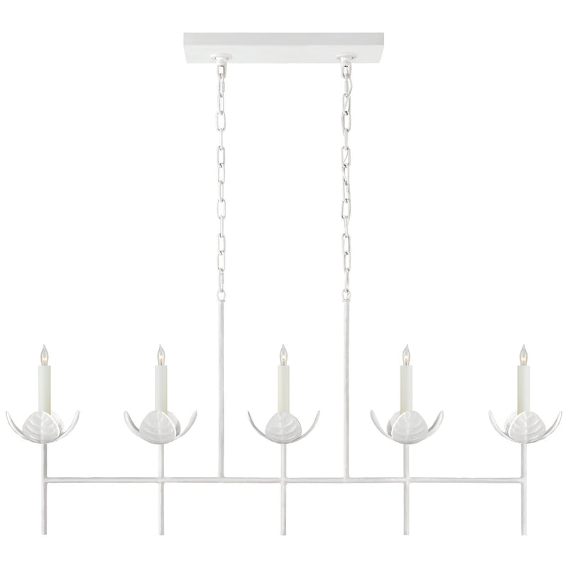 Illana Large 5-Light Linear Chandelier in Plaster White