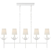 Illana Five Light Linear Chandelier in Plaster White
