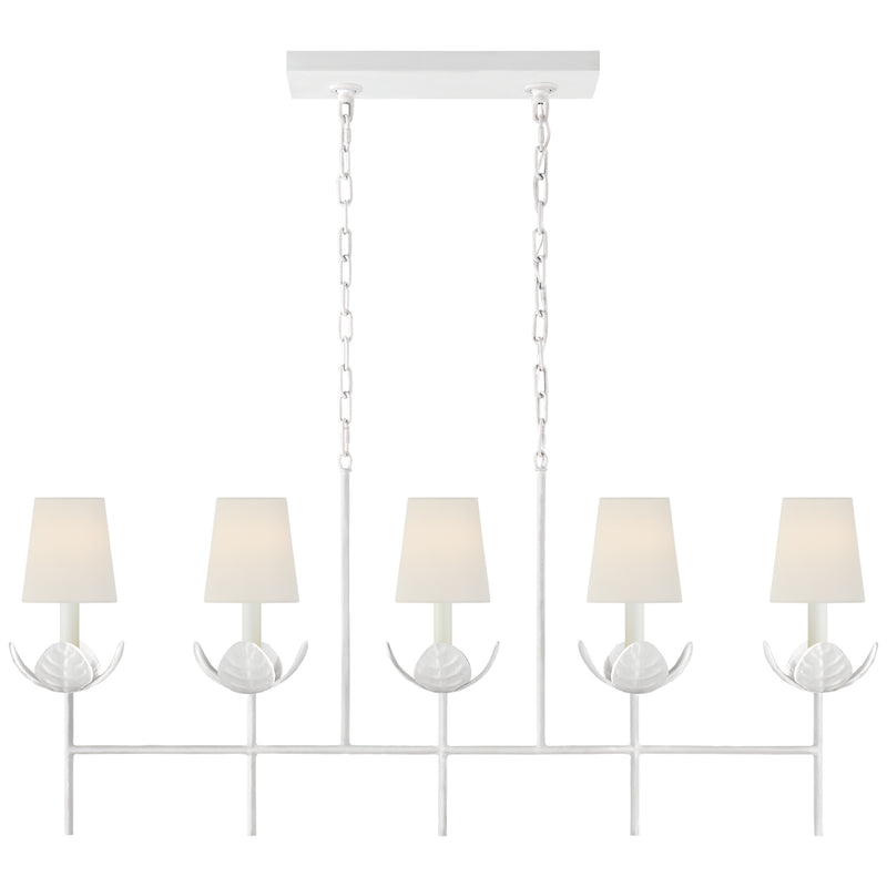Illana Five Light Linear Chandelier in Plaster White