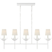 Illana Large 5-Light Linear Chandelier in Plaster White