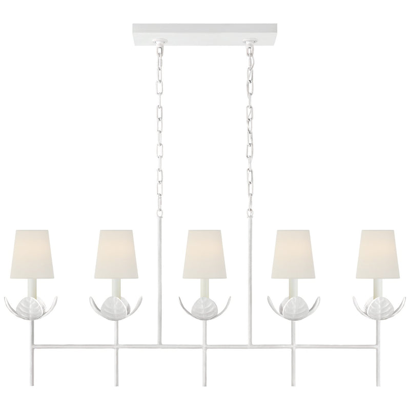 Illana Large 5-Light Linear Chandelier in Plaster White