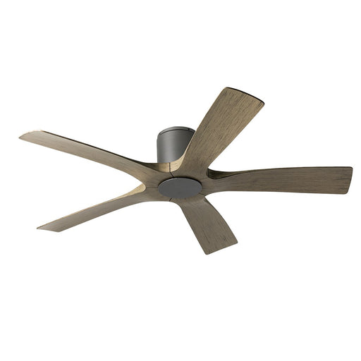 Aviator 5 54" Outdoor Flush Mount Ceiling Fan in Graphite / Weathered Gray