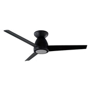 Tip-Top 44" Outdoor Flush Mount Ceiling Fan with Light in Matte Black