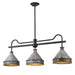 Jasper Linear Pendant in Antique Black Iron with Galvanized Steel