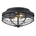 Seaport Outdoor Flush Mount in Natural Black with Seeded Glass - Lamps Expo