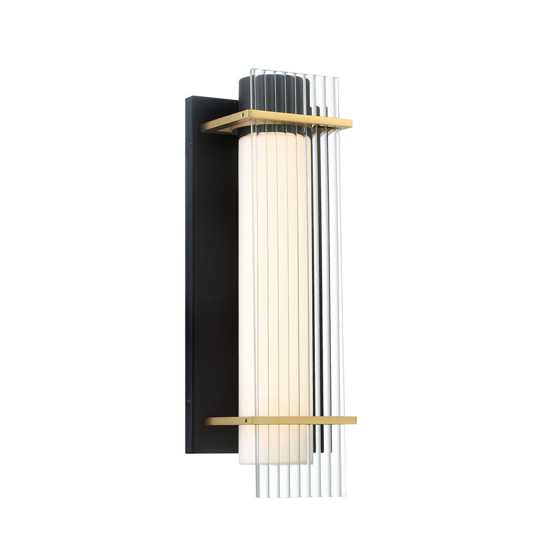 Midnight Gold Outdoor Wall Sconce in Sand Black with Honey Gold
