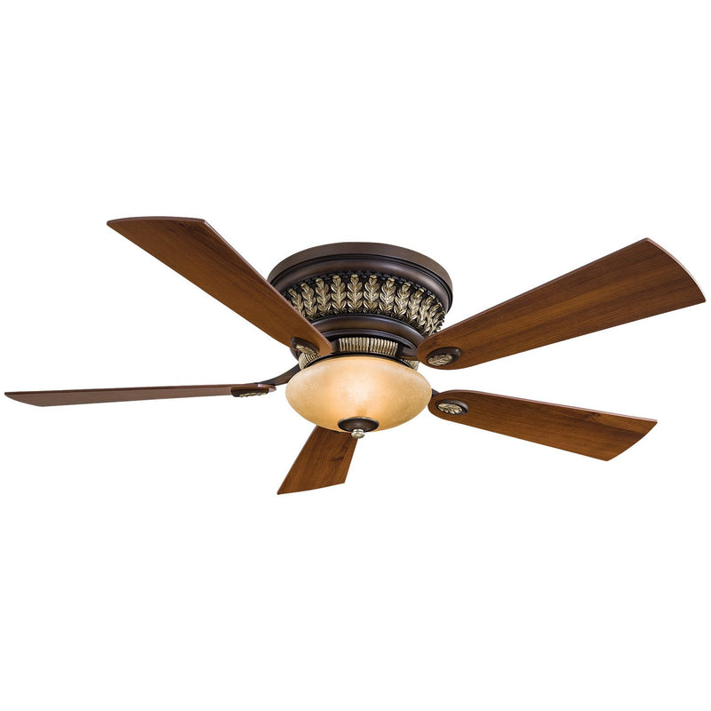 Calais 52" LED Hugger Ceiling Fan in Belcaro Walnut / Dark Walnut
