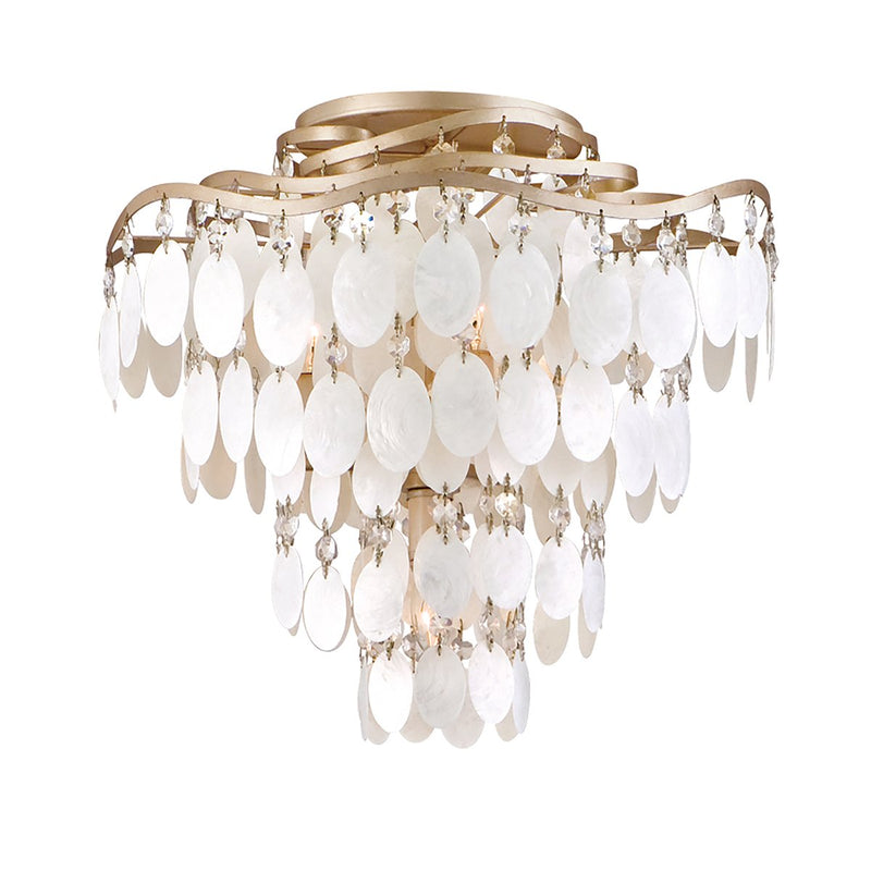 Dolce 4-Light Semi-Flush Mount in Champagne Leaf