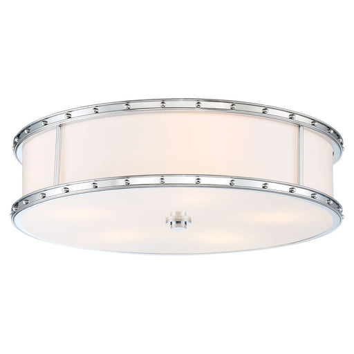 20" Etched Opal LED Drum Flush Mount in Chrome