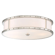 20" Etched Opal LED Drum Flush Mount in Brushed Nickel