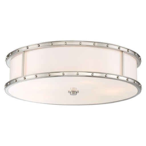 20" Etched Opal LED Drum Flush Mount in Brushed Nickel