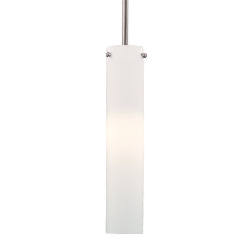 Etched Opal Cylinder Mini Pendant 2.75" in Brushed Nickel