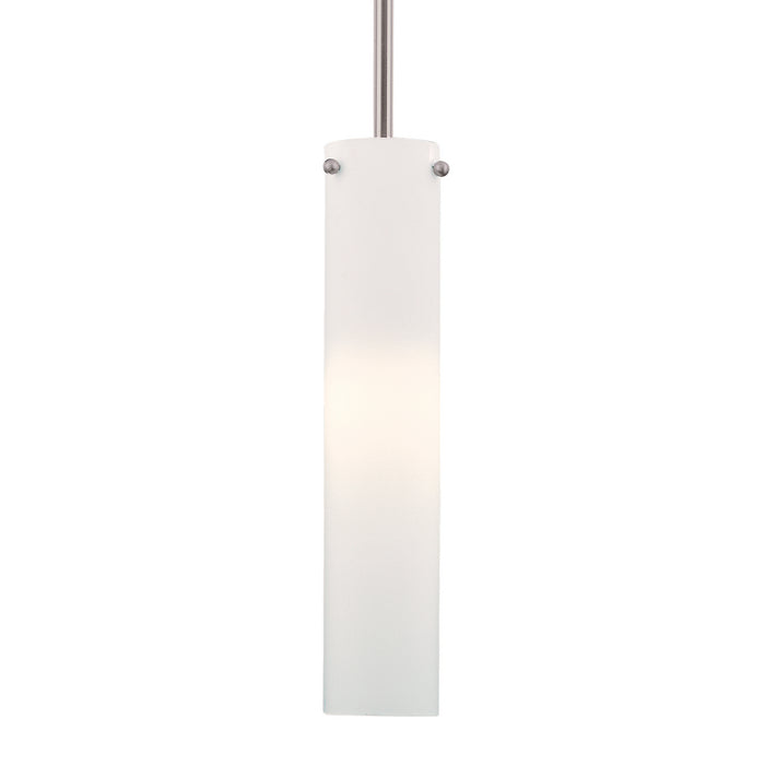 1-Light Mini-Pendant in Brushed Nickel & Etched Opal Glass
