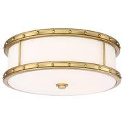 15.5" Etched Opal LED Drum Flush Mount in Liberty Gold
