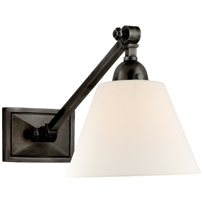 Jane Single Library Swing Arm Wall Lamp in Gun Metal