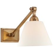 Jane Single Library Swing Arm Wall Lamp in Hand-Rubbed Antique Brass