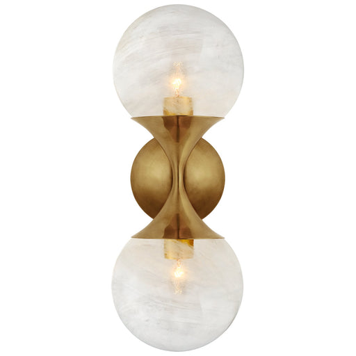 Cristol Small Double 2-Light Wall Sconce in Hand-Rubbed Antique Brass