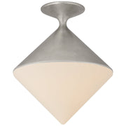 Sarnen Small Semi-Flush Mount in Burnished Silver Leaf