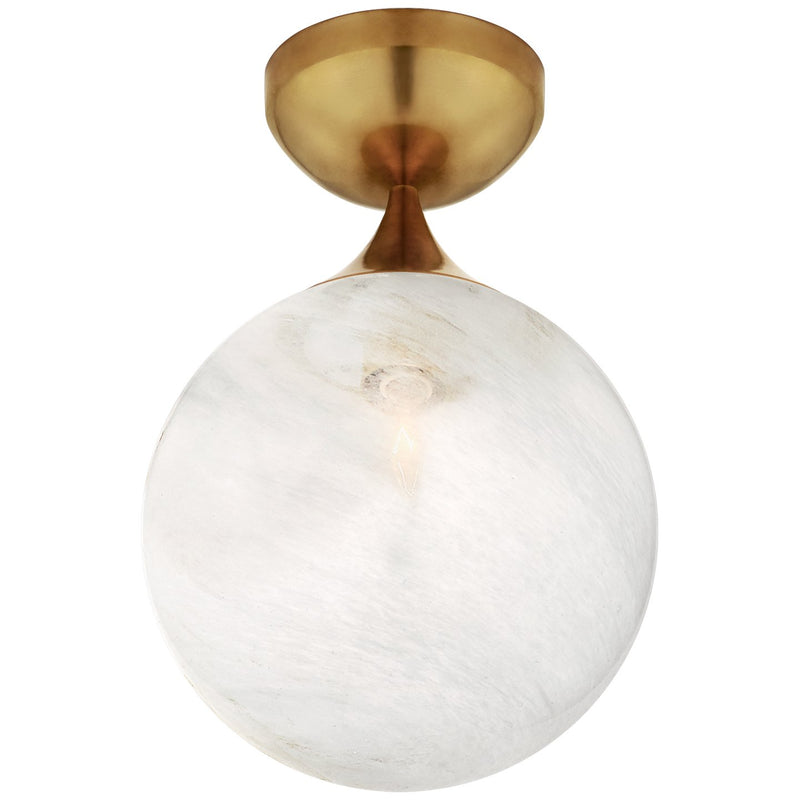 Cristol Small Single Semi-Flush Mount in Hand-Rubbed Antique Brass