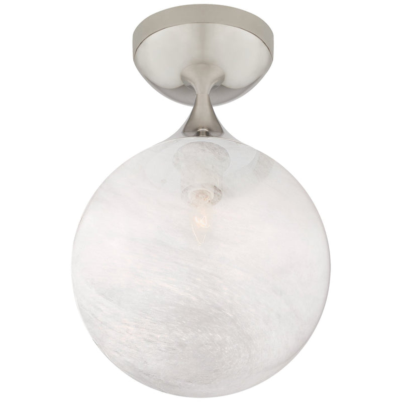 Cristol Small Single Semi-Flush Mount in Polished Nickel