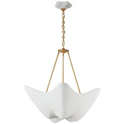 Cosima Medium 5-Light Plaster Shade Pendant in Hand-Rubbed Antique Brass