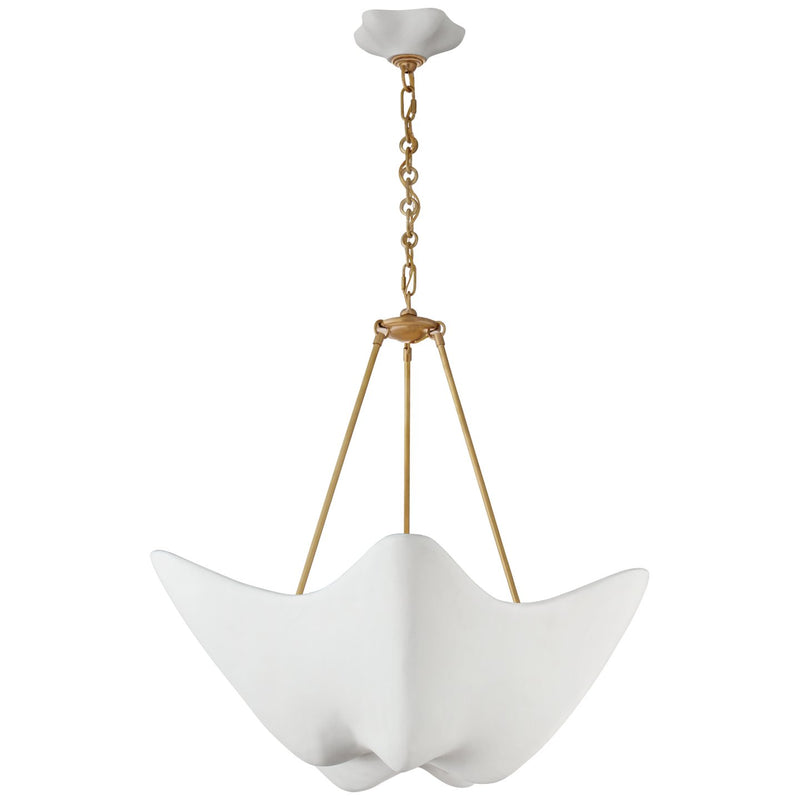 Cosima Medium 5-Light Plaster Shade Pendant in Hand-Rubbed Antique Brass